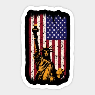 American Flag - Statue of Liberty Patriotic Sticker